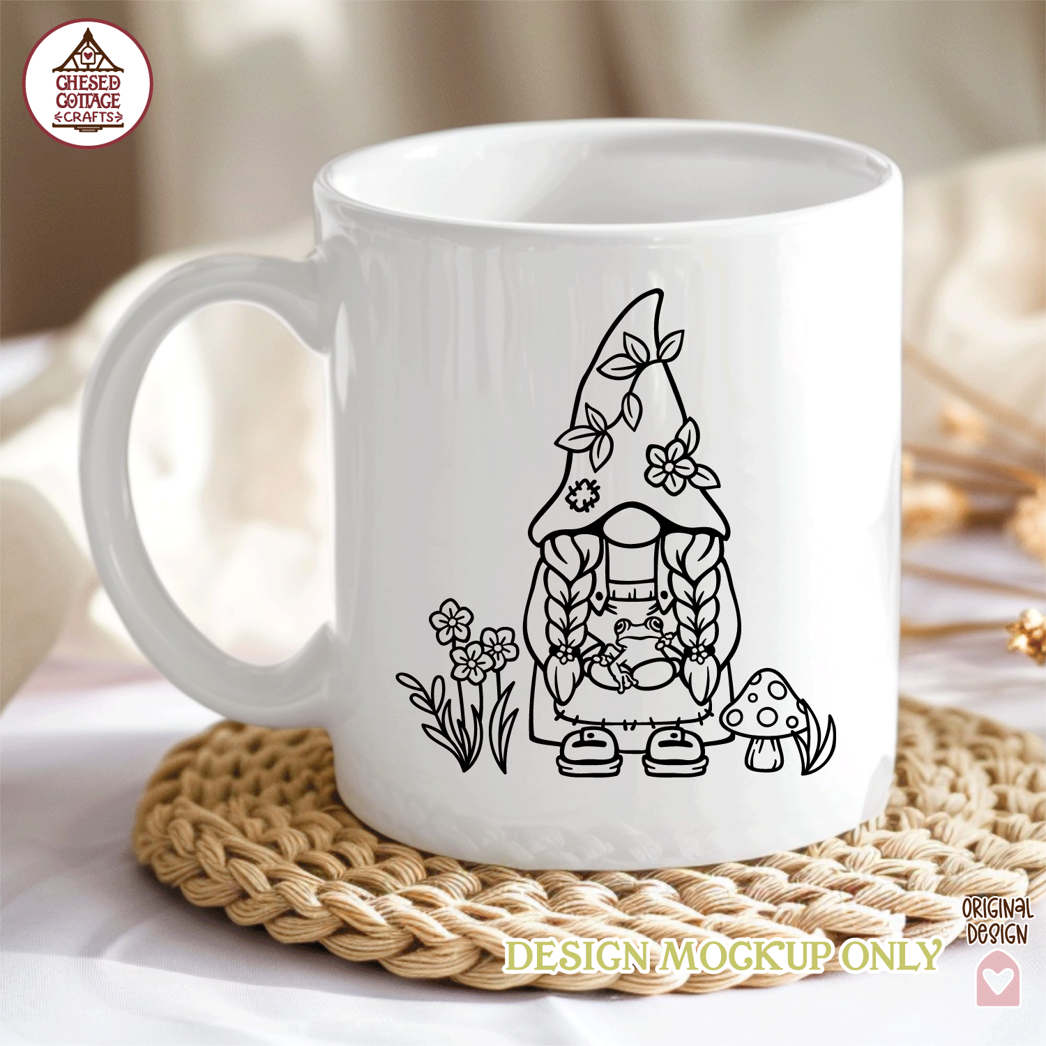 Girl Gnome Forest Scene - Image 2