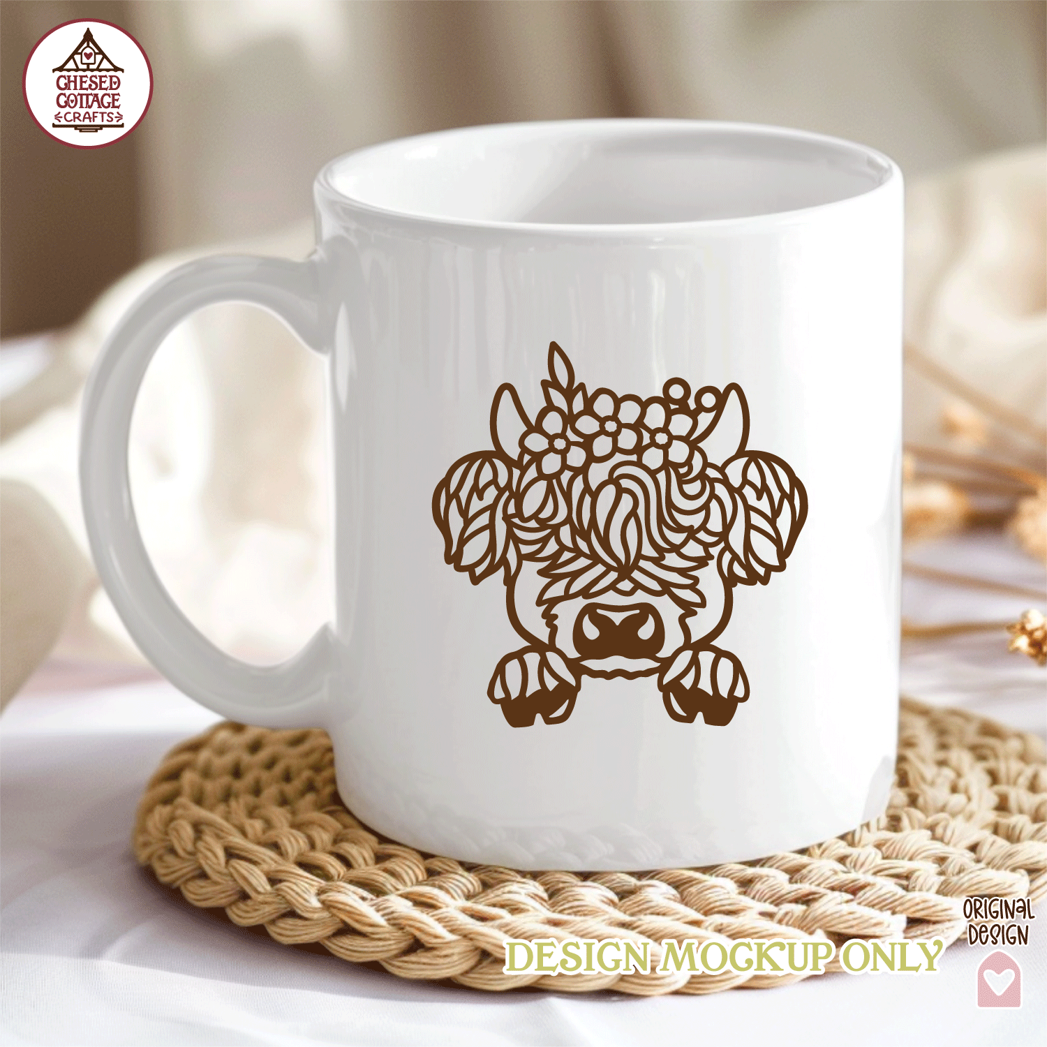 Floral Highland Cow - Image 4