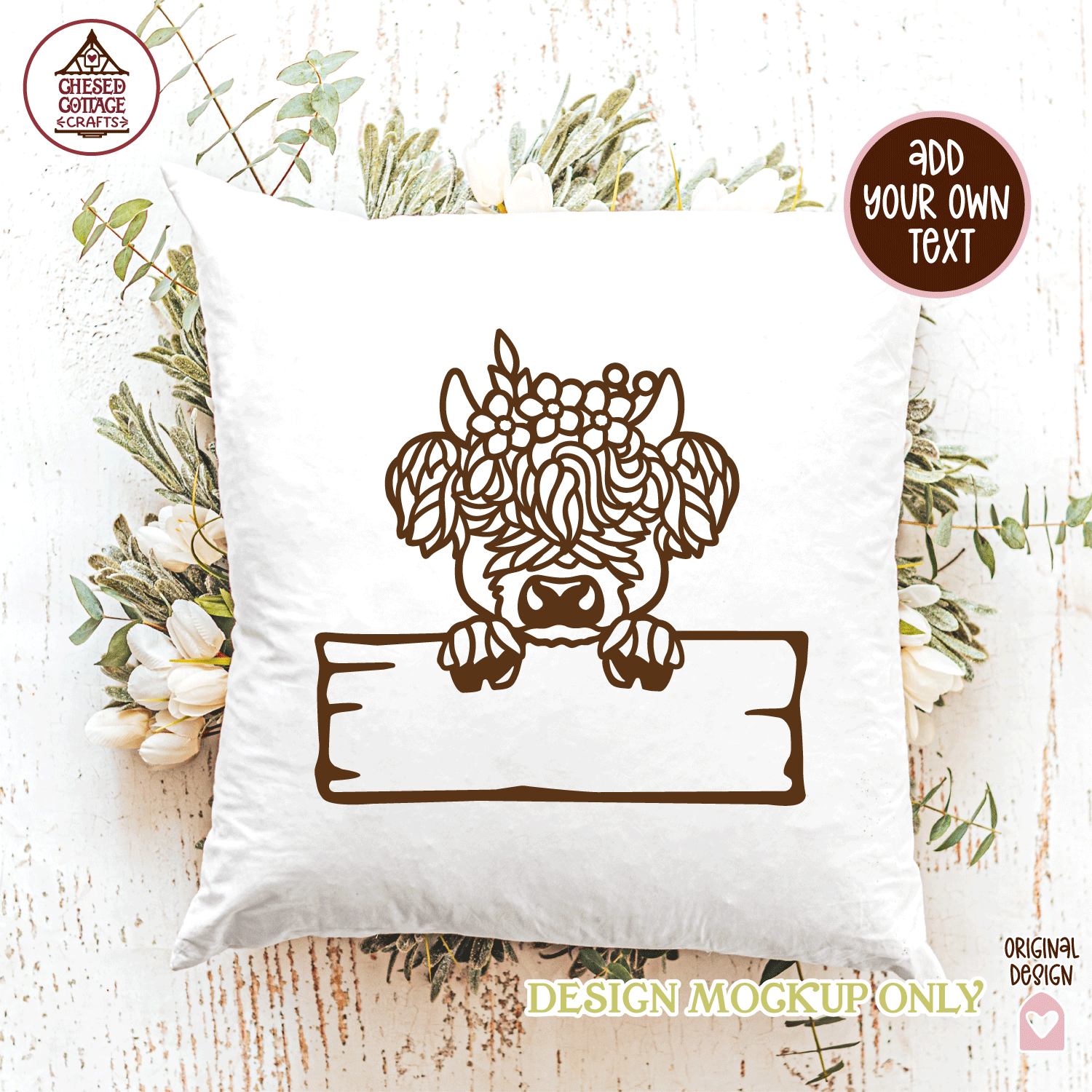Floral Highland Cow - Image 3