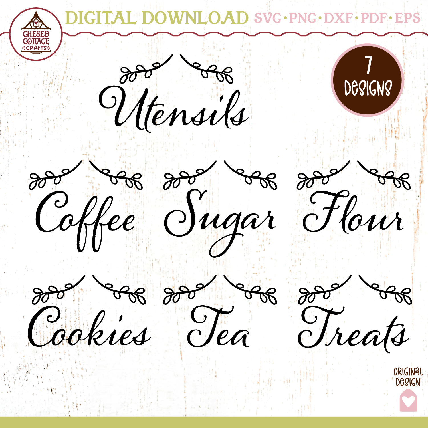 Floral Flourish Canister Labels