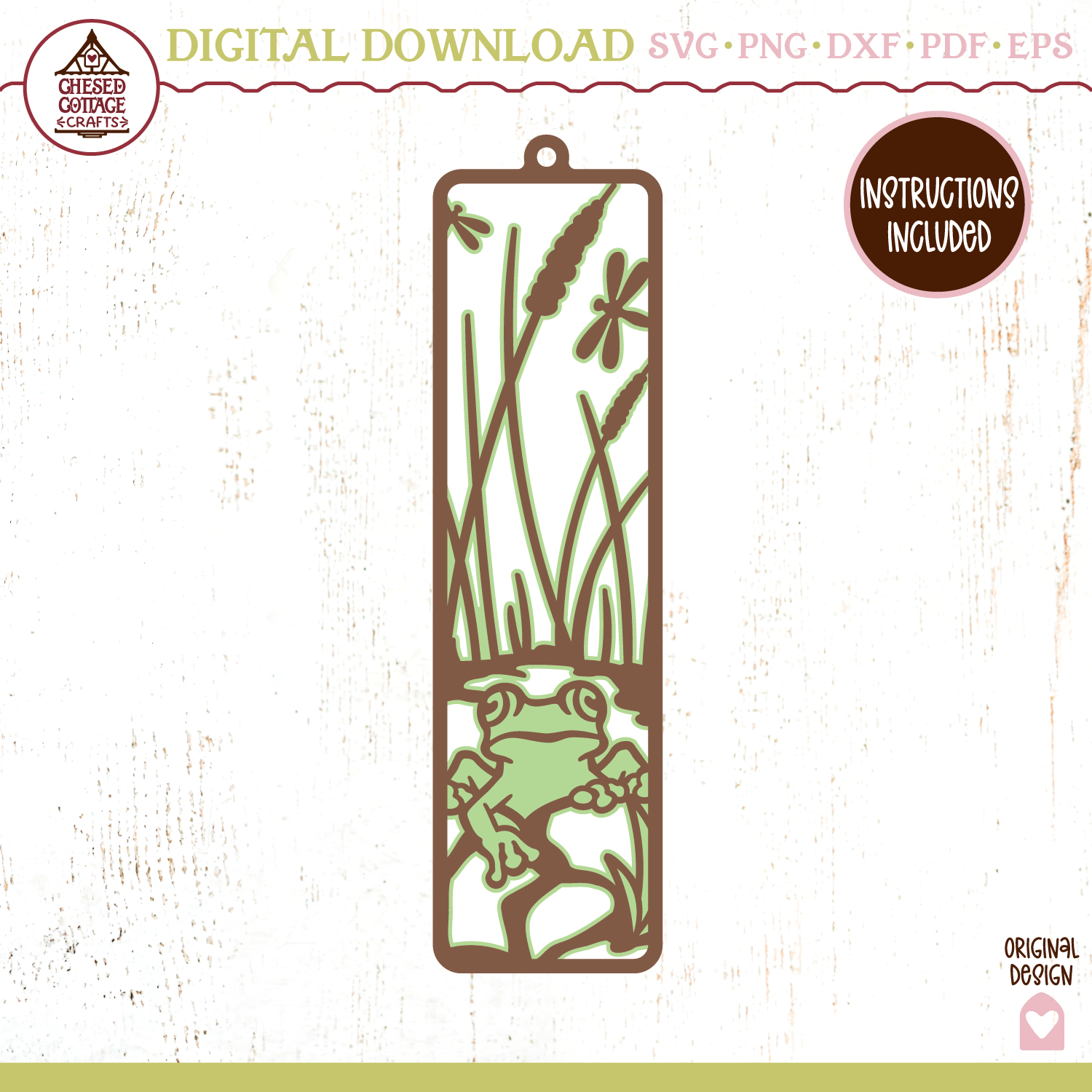 Frog In Pond Bookmark