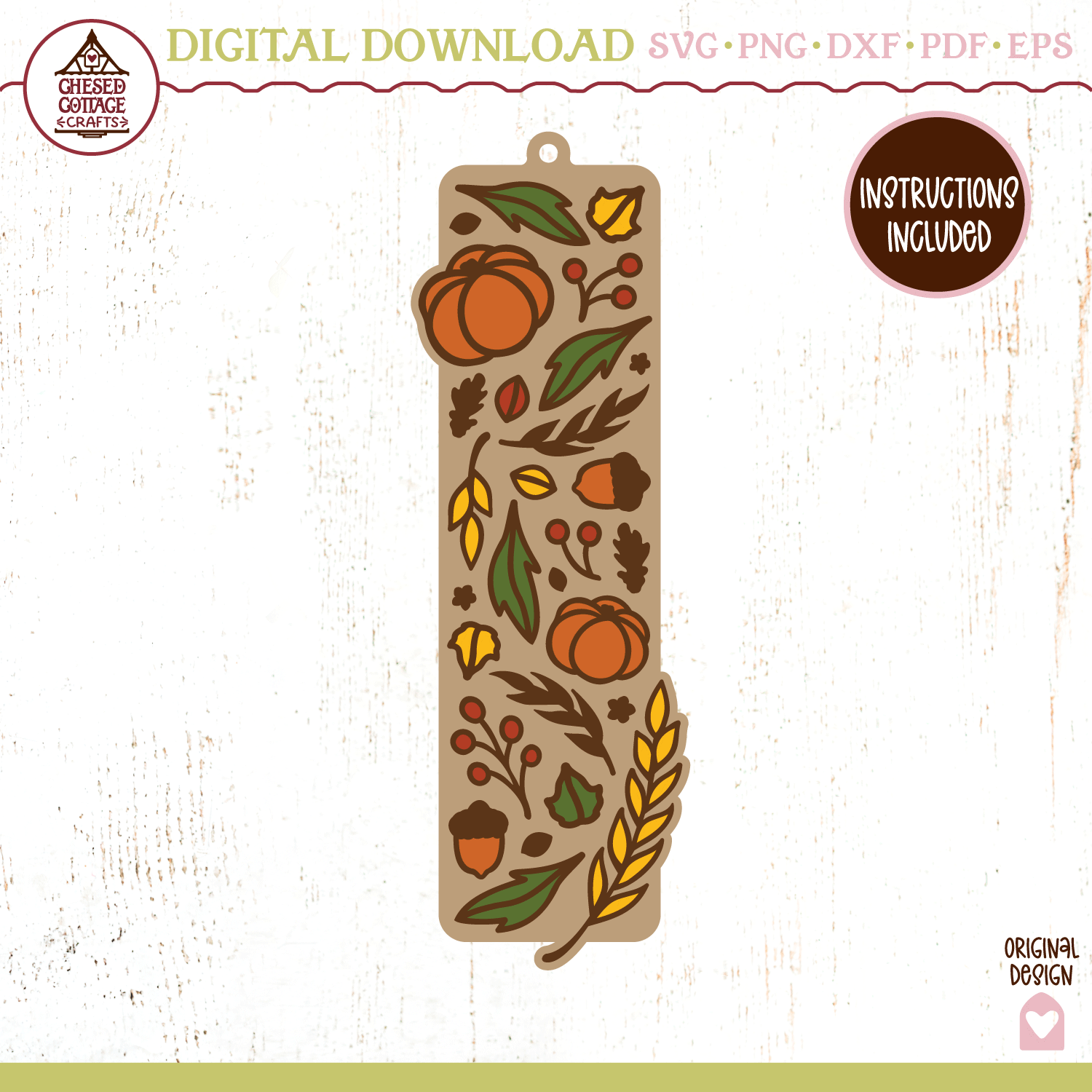 Fall Bookmark - Chesed Cottage Crafts | SVG Files | Craft Cut Files ...