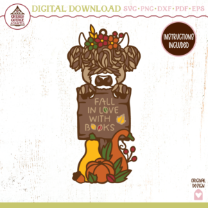 Fall Highland Cow Bookmark