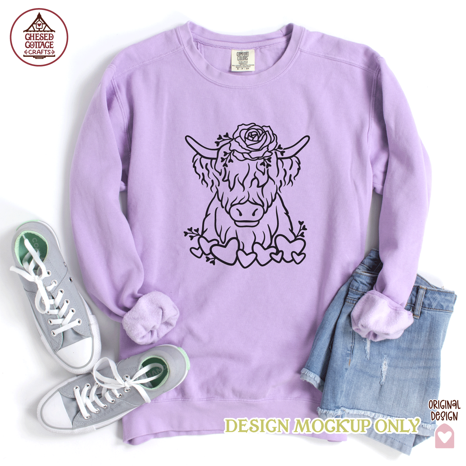 Valentine Floral Highland Cow - Image 4