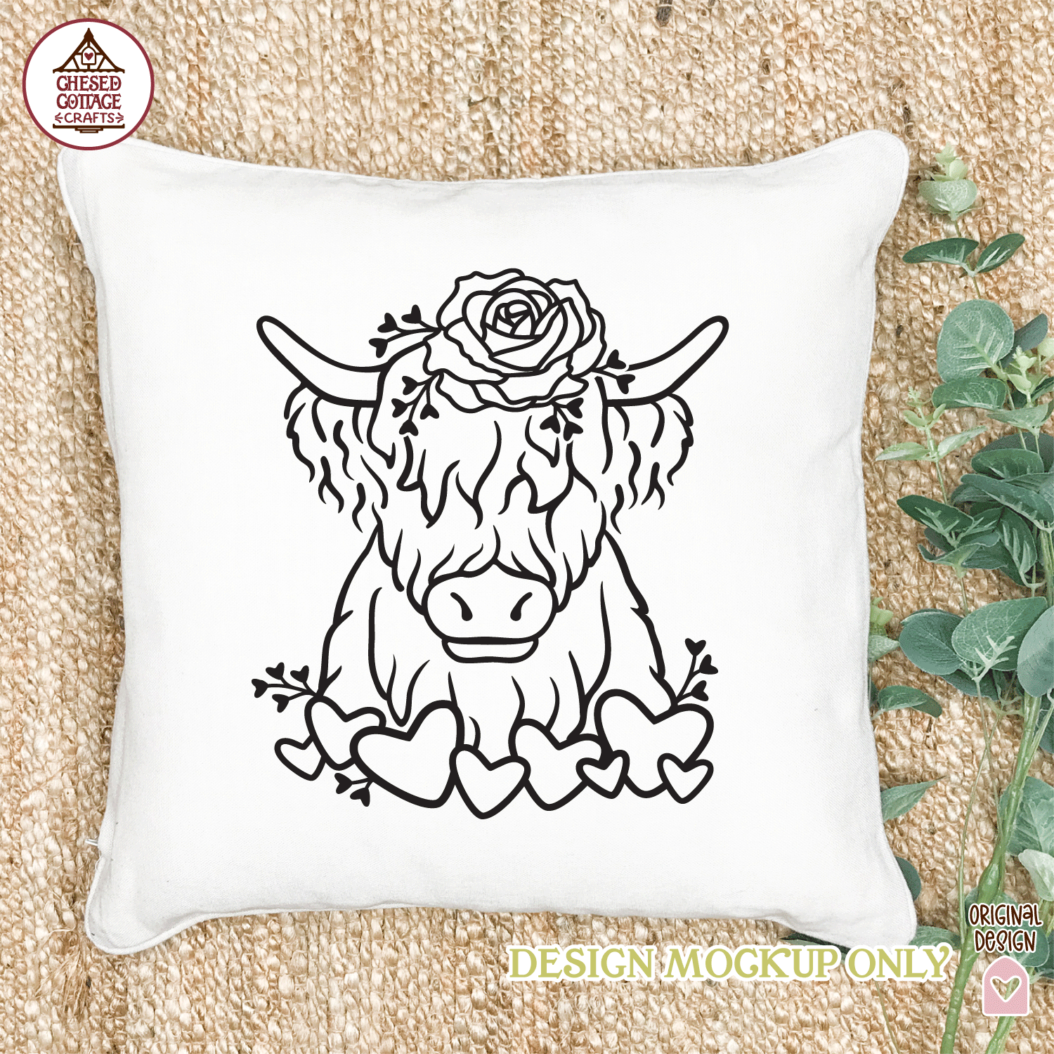 Valentine Floral Highland Cow - Image 2