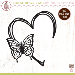 Butterfly Monogram Heart