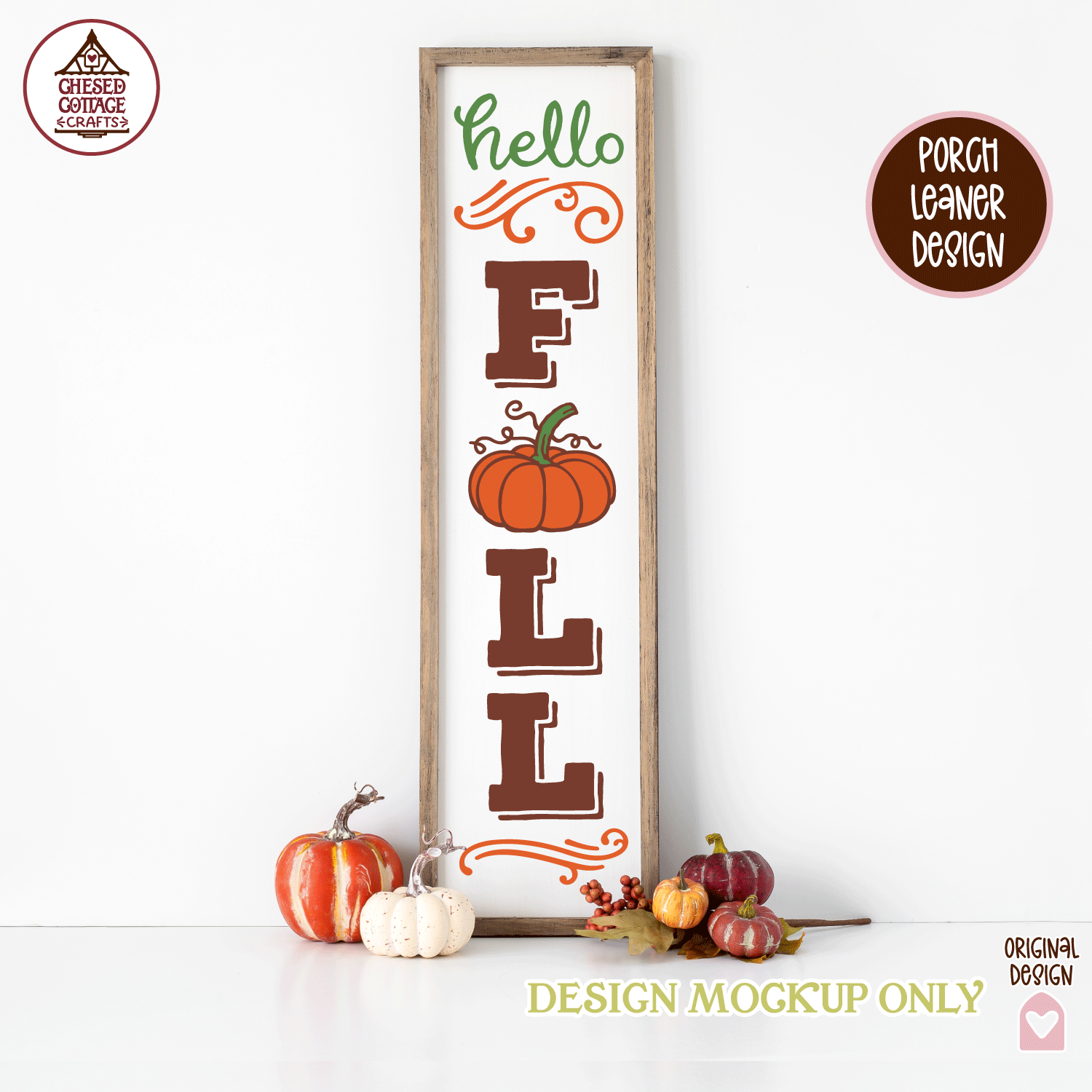 Hello Fall Porch Leaner Sign - Image 3