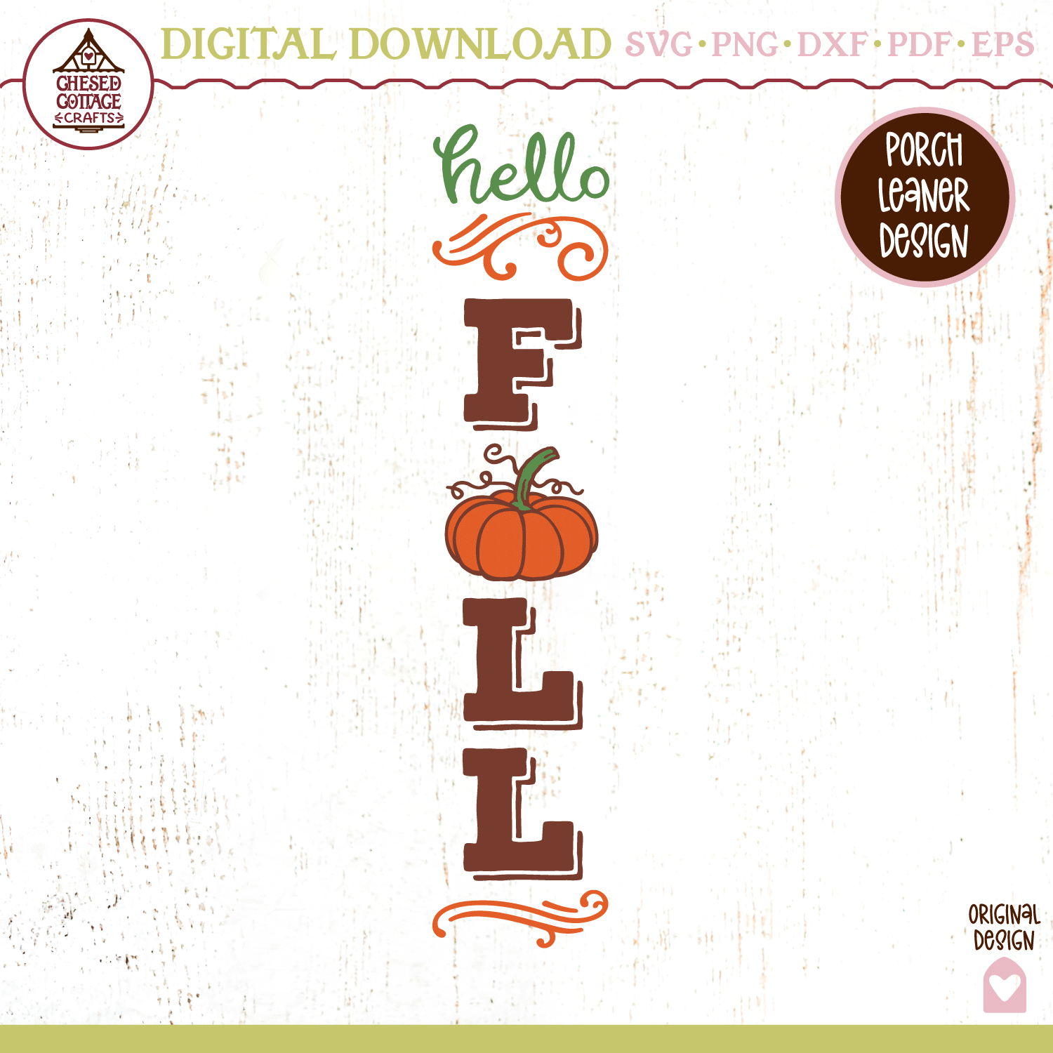 Hello Fall Porch Leaner Sign - Image 2