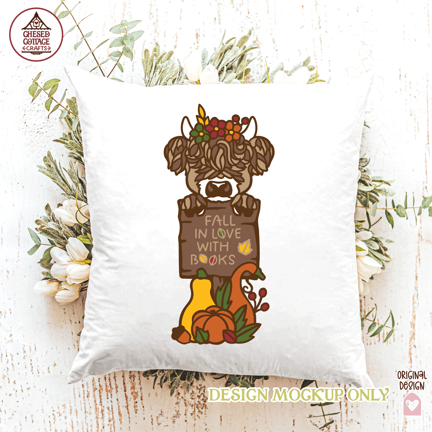 Fall In Love With Books Highland Cow - Image 3