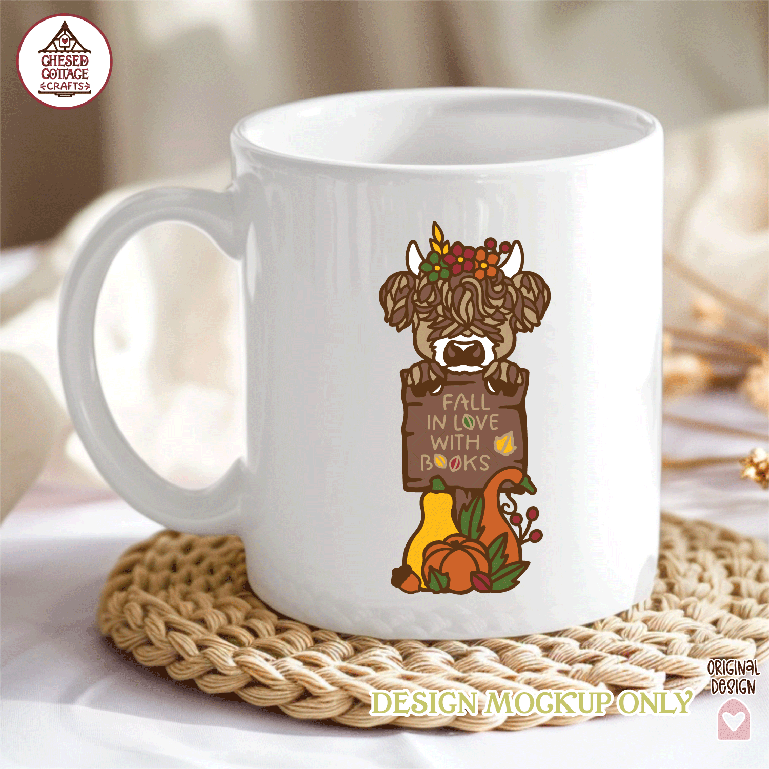 Fall In Love With Books Highland Cow - Image 2