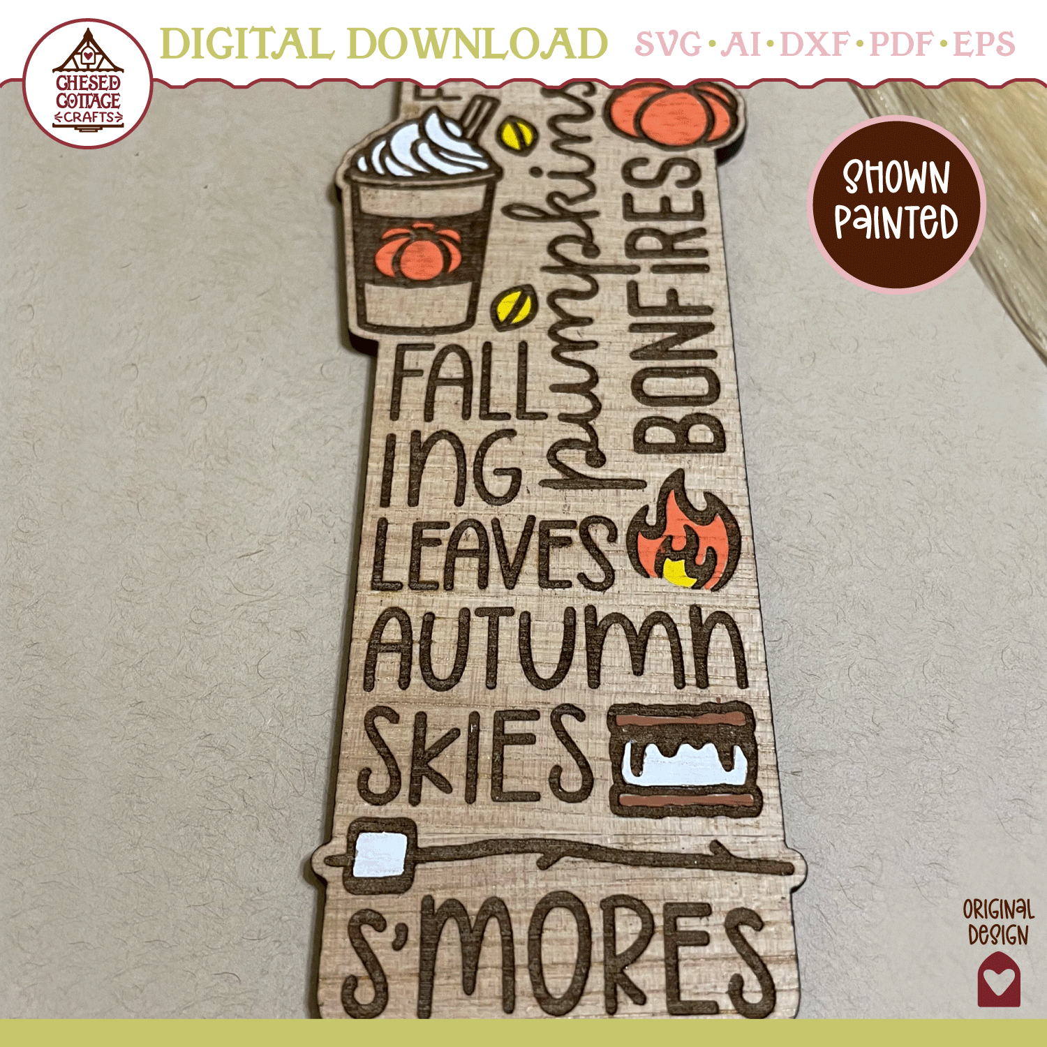 Fall Words Bookmark Laser - Image 6