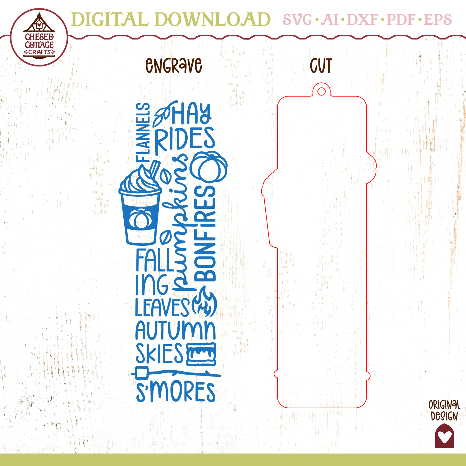 Fall Words Bookmark Laser - Image 4