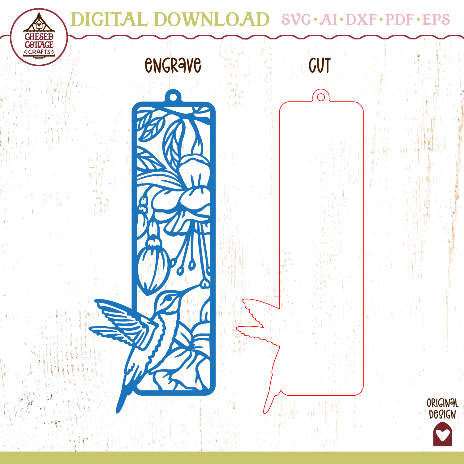 Hummingbird Bookmark Laser - Image 3