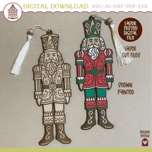 Christmas Nutcracker Bookmark Laser