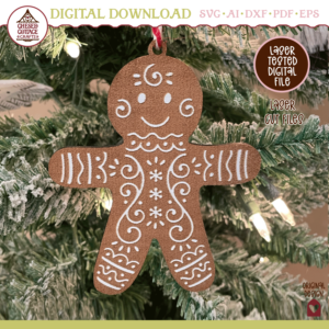 Christmas Gingerbread Man Ornament Laser