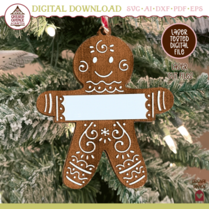 Christmas Gingerbread Man Ornament Laser