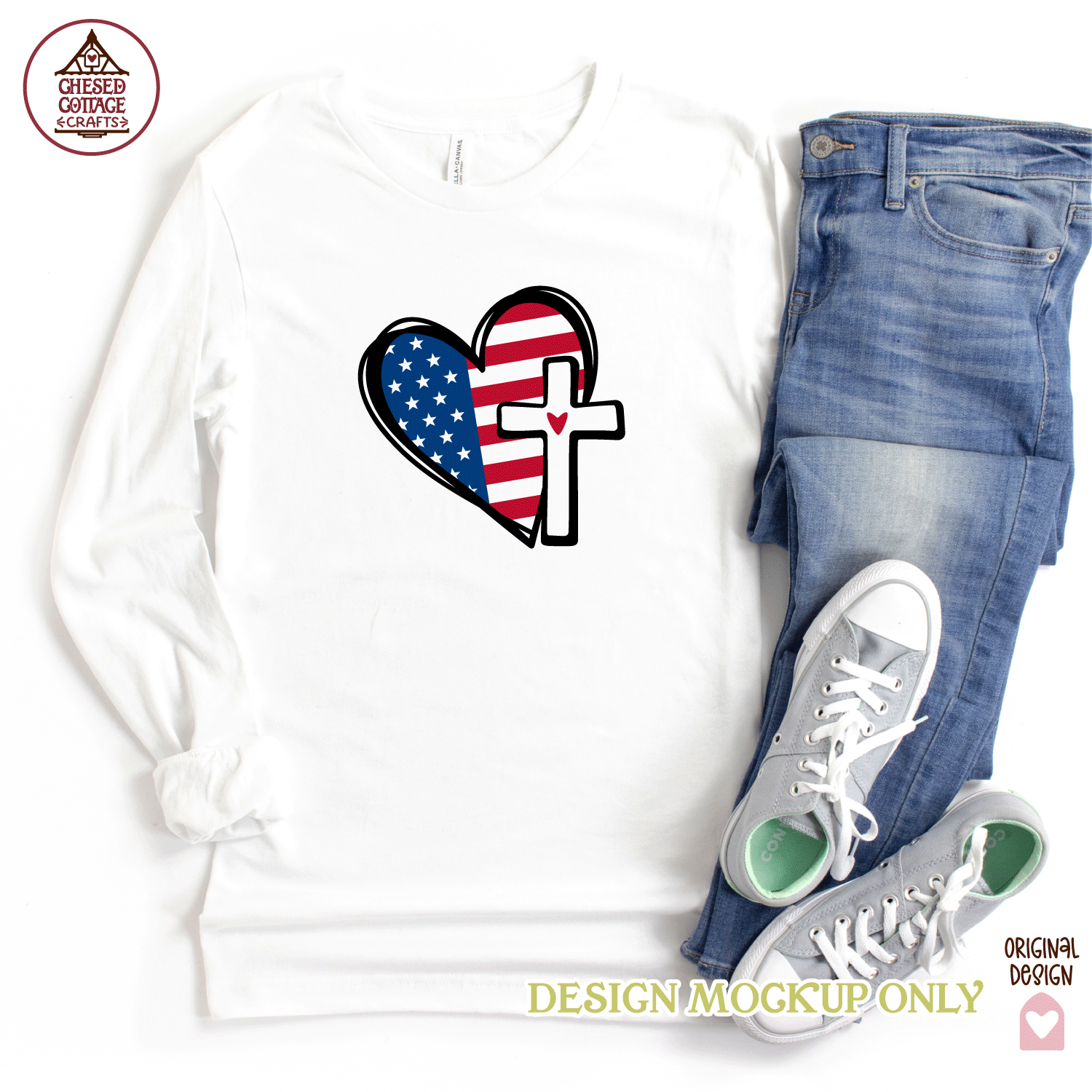 Patriotic Heart with Cross - Image 3