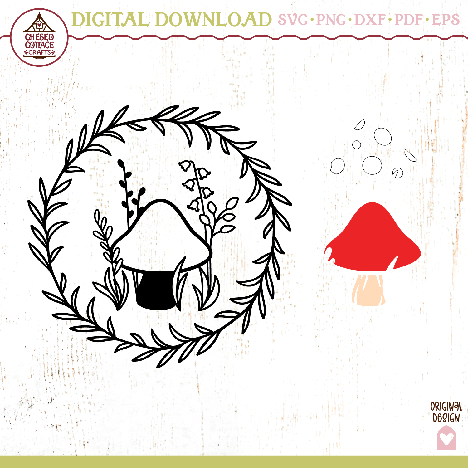 Mushroom Laurel Wreath - Image 6