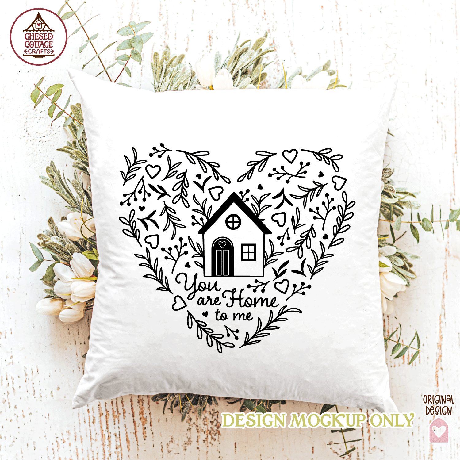 You Are Home To Me Floral Heart - Image 3