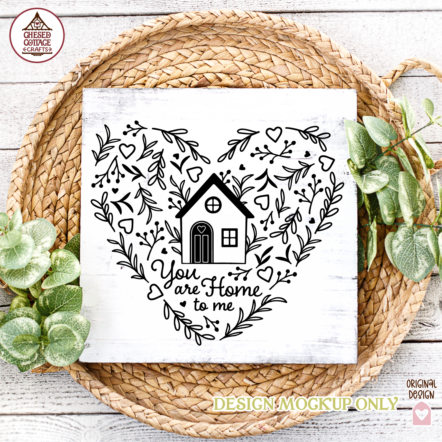 You Are Home To Me Floral Heart - Image 2