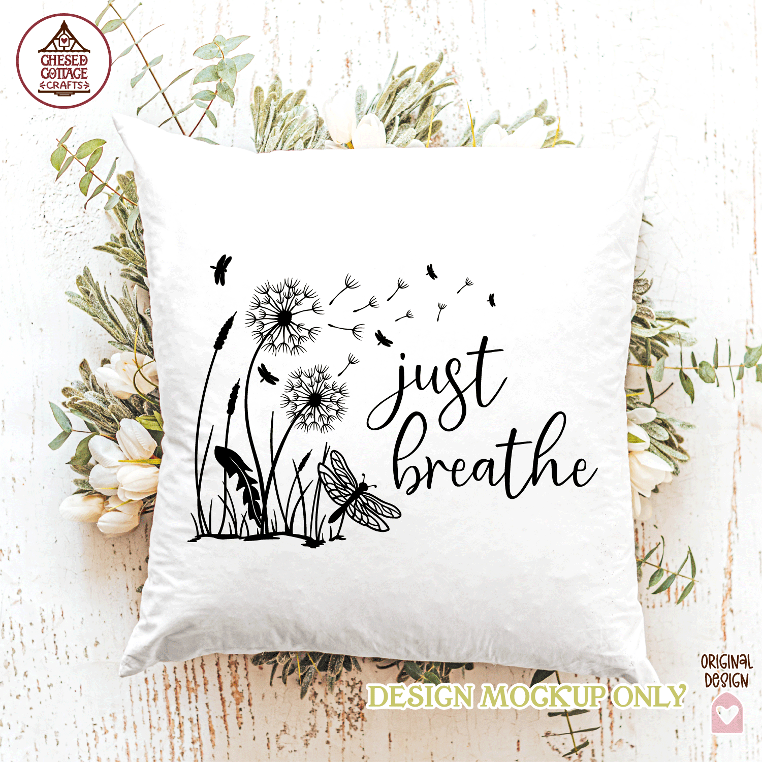 Just Breathe Dandelion with Dragonflies - Image 3