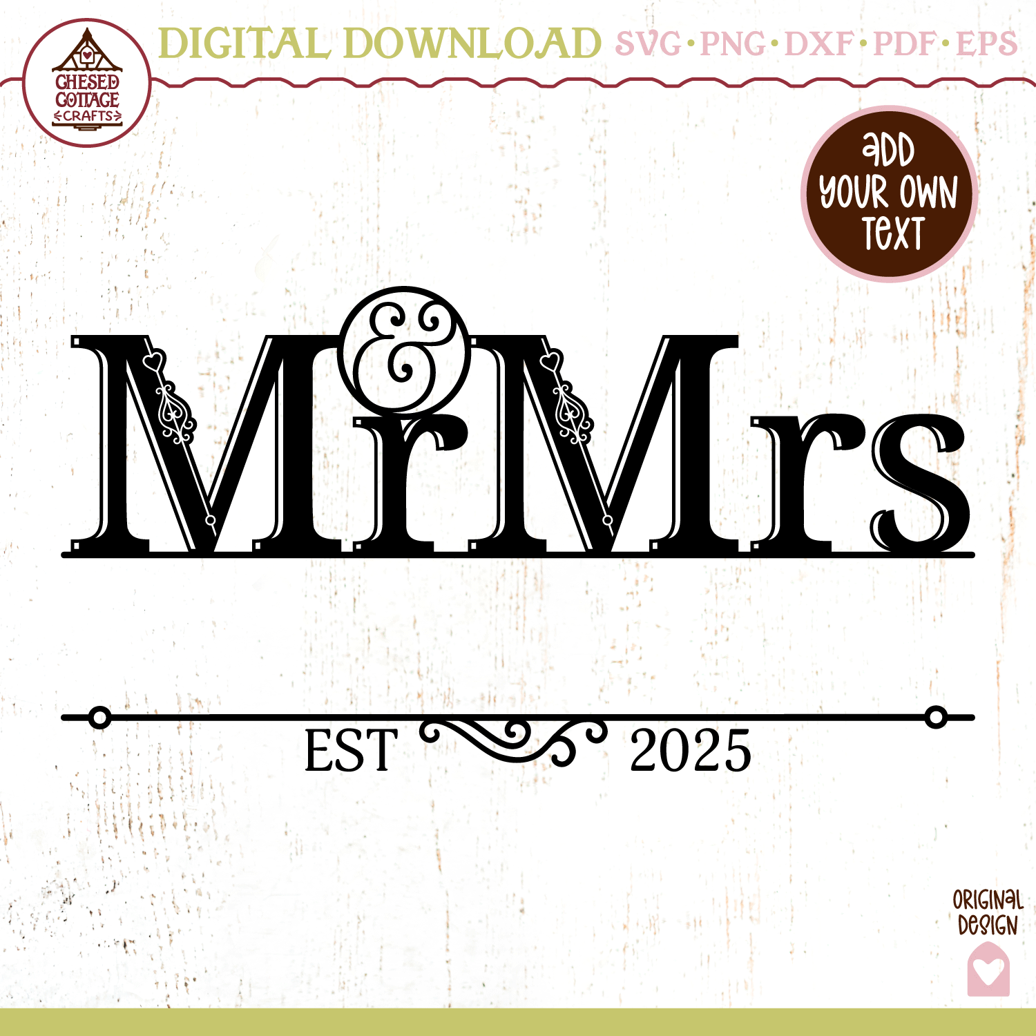 Mr and Mrs Wedding Monogram