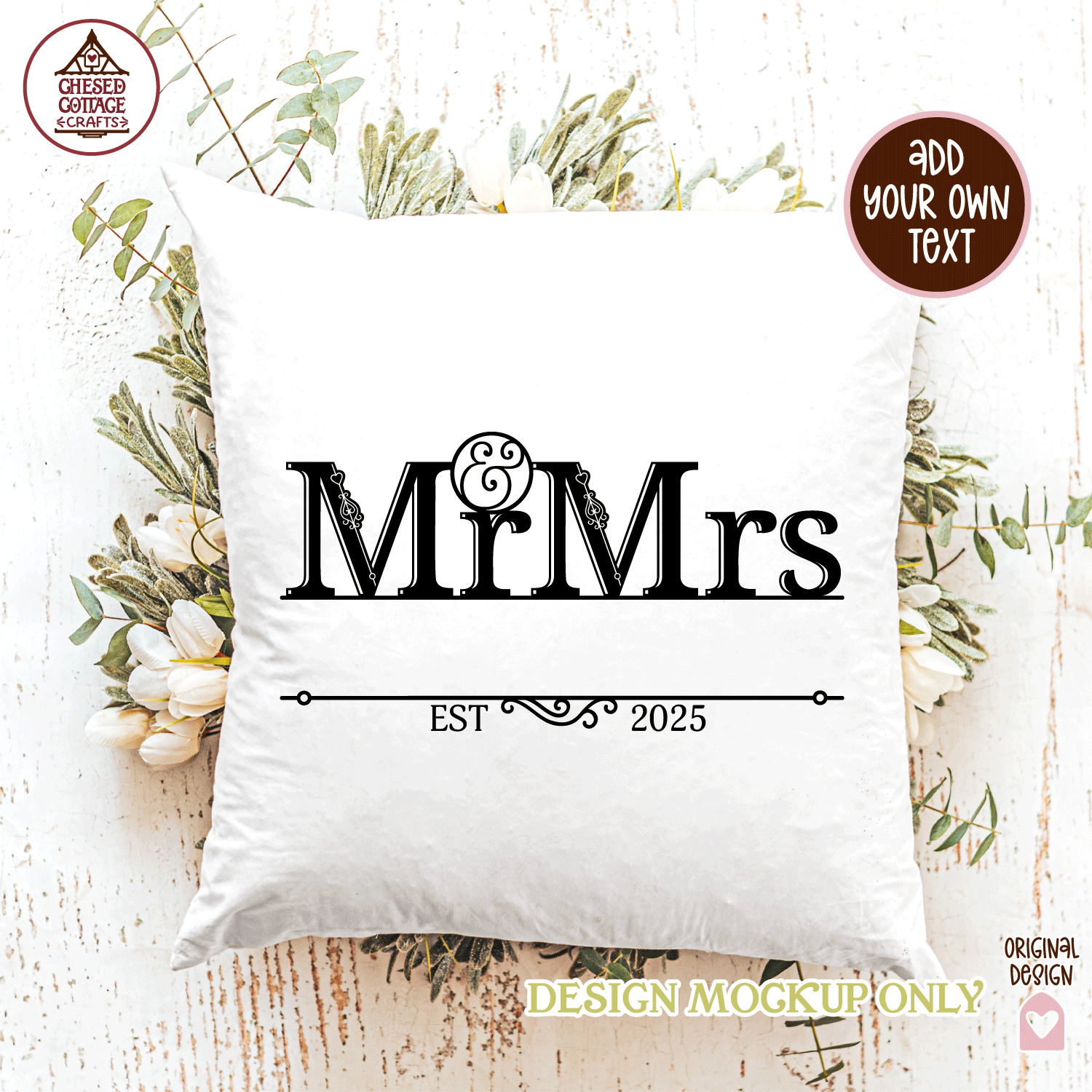 Mr and Mrs Wedding Monogram - Image 2