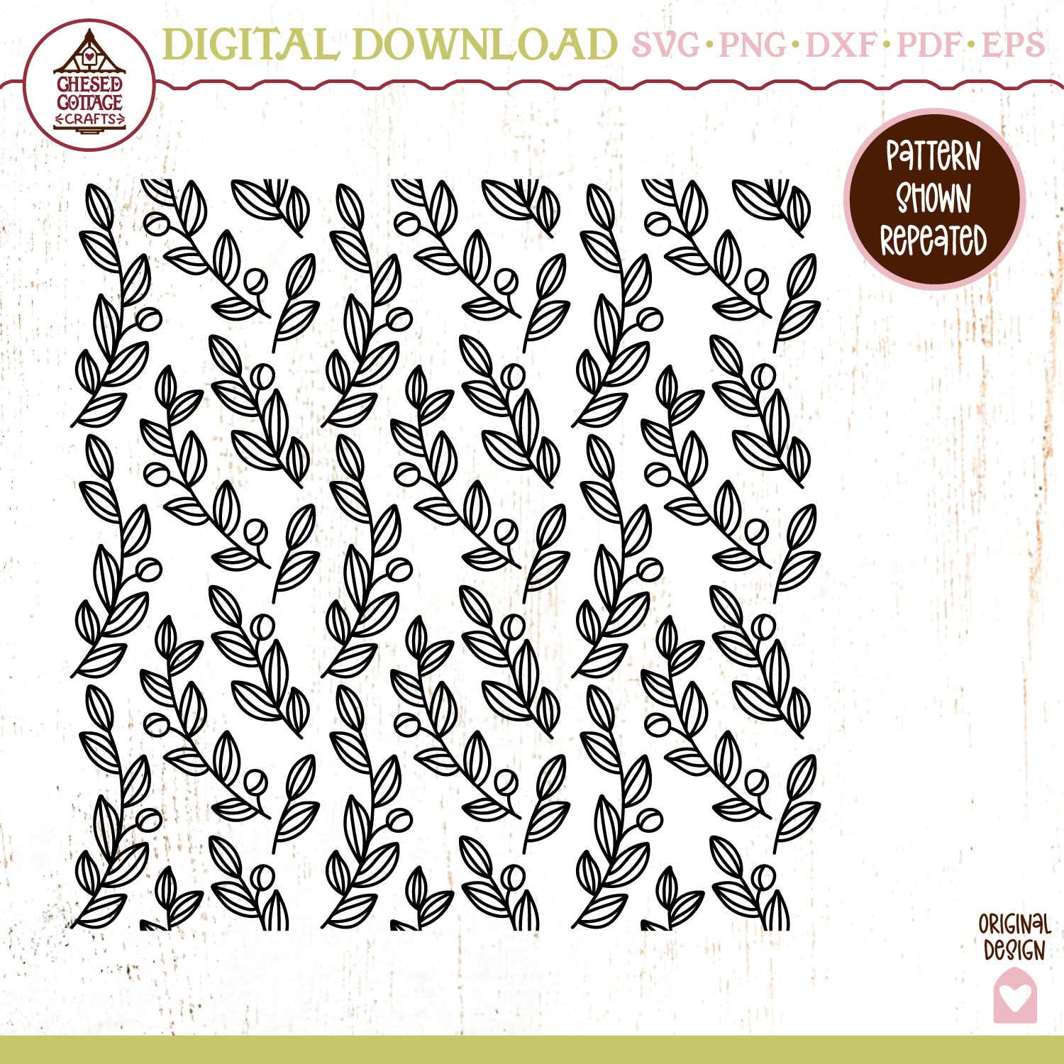 Seamless Simple Leaf Pattern - Image 4