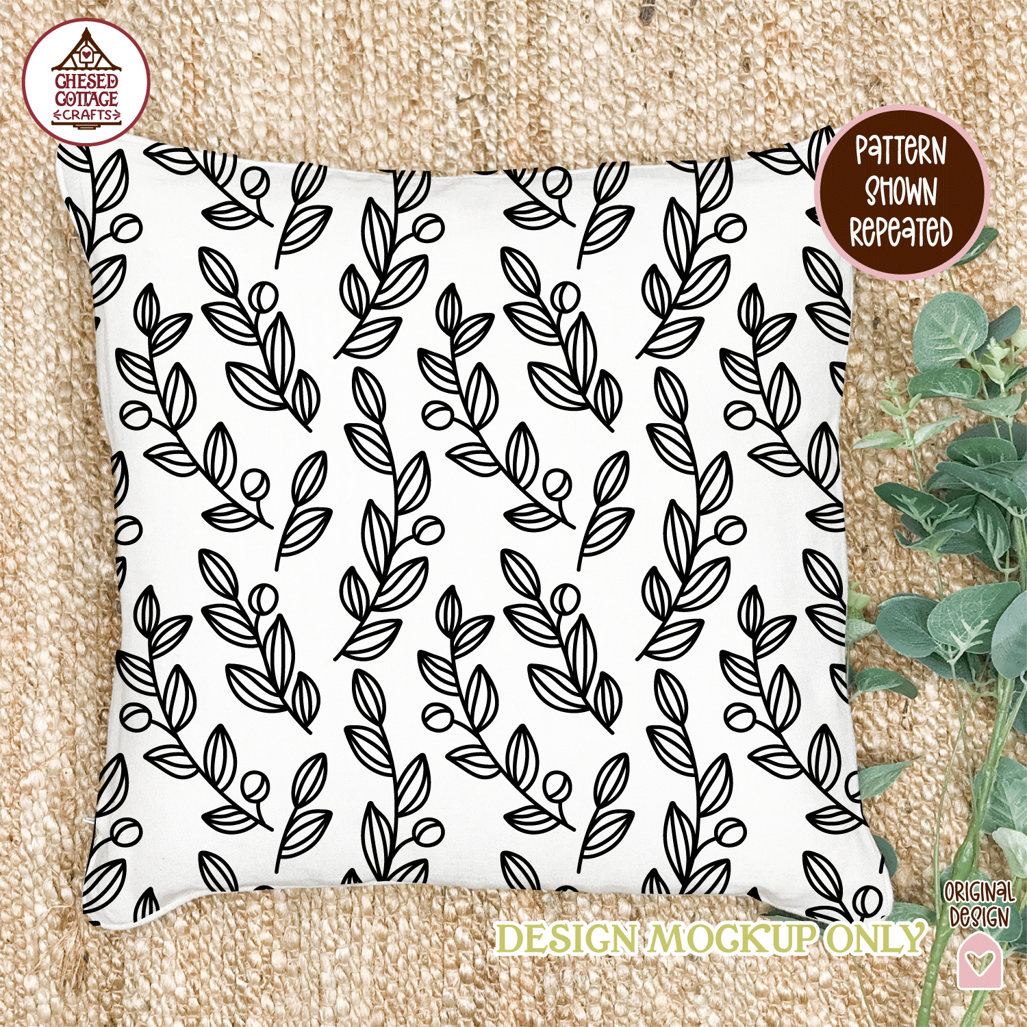 Seamless Simple Leaf Pattern - Image 2