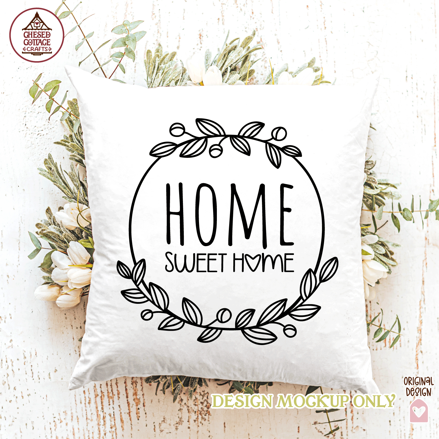 Home Sweet Home Leaf Wreath - Image 2