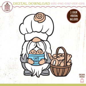 Baker Gnome with Eggs and Bread